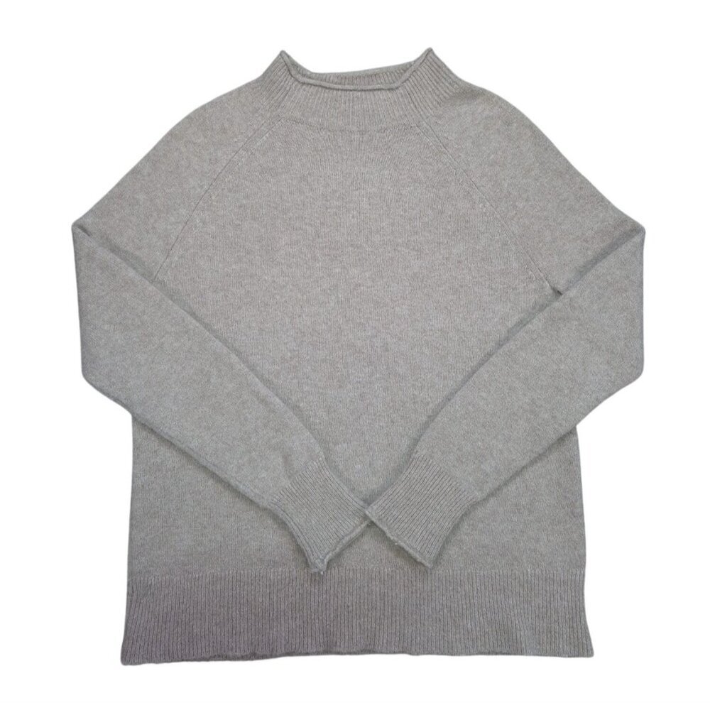 J.Crew Merino Wool Alpaca Blend Mock Neck Sweater Women XS Beige Pullover.